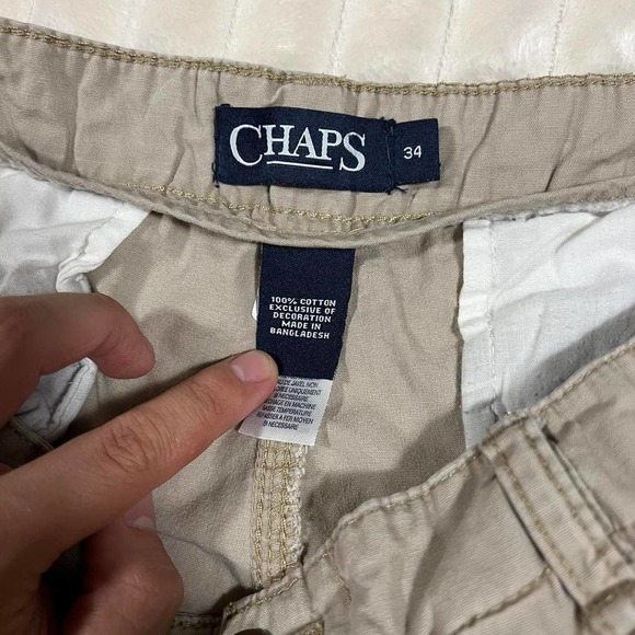 Chaps Cotton Summer Khaki/Tan Cargo Shorts 34 - Picture 5 of 5